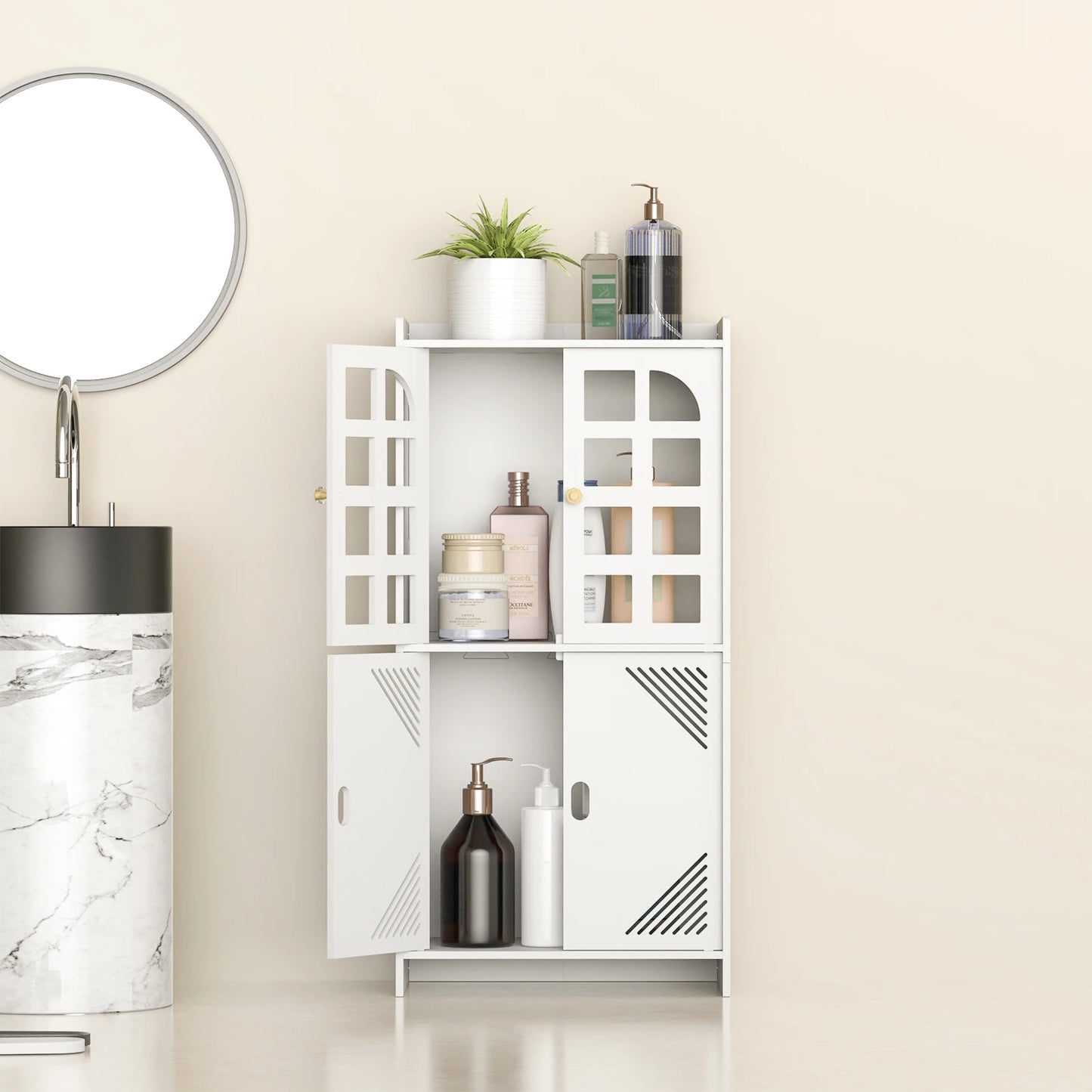 Urban Brook 3‑Tier Bathroom Floor Cabinet