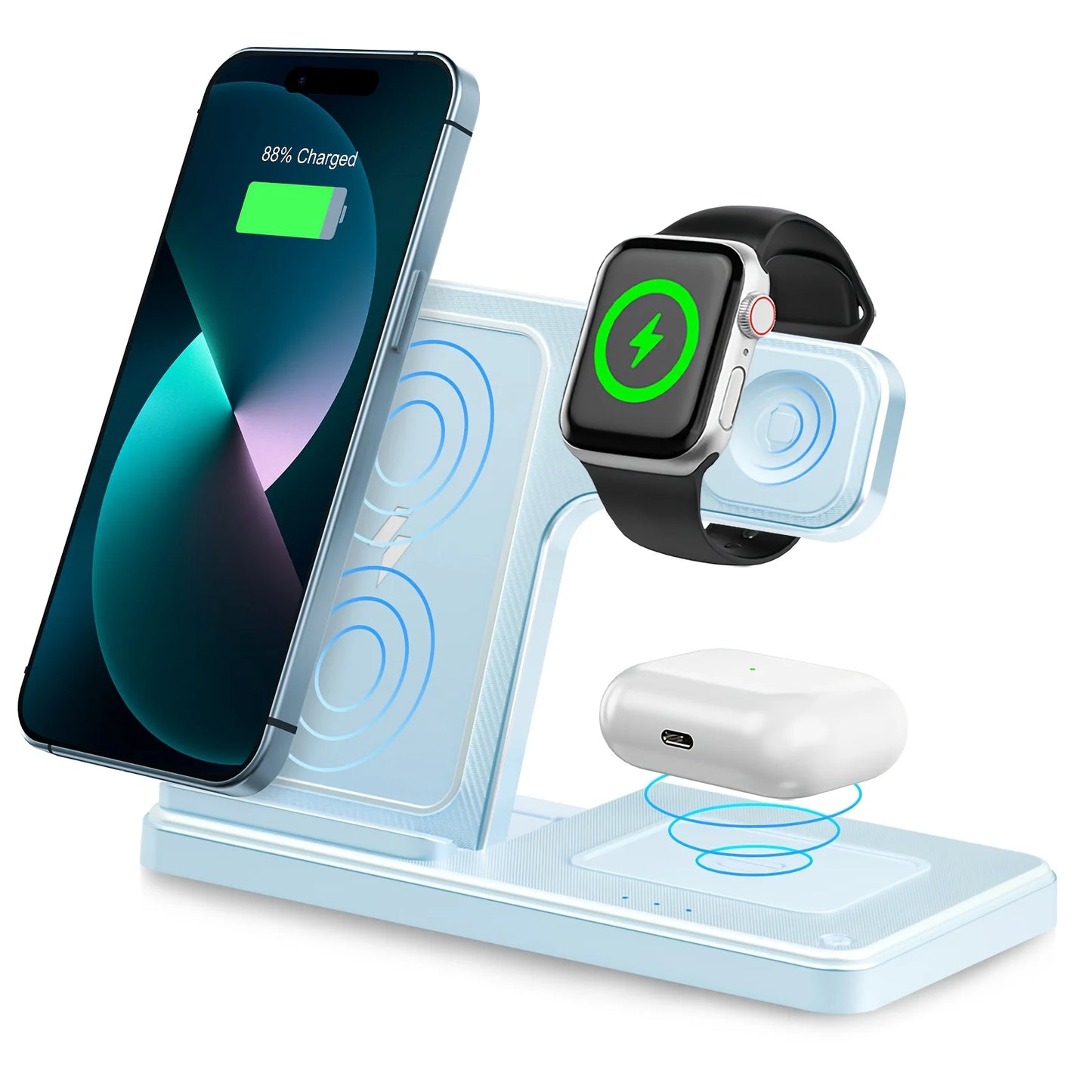 3‑in‑1 Magnetic Wireless Charging Station