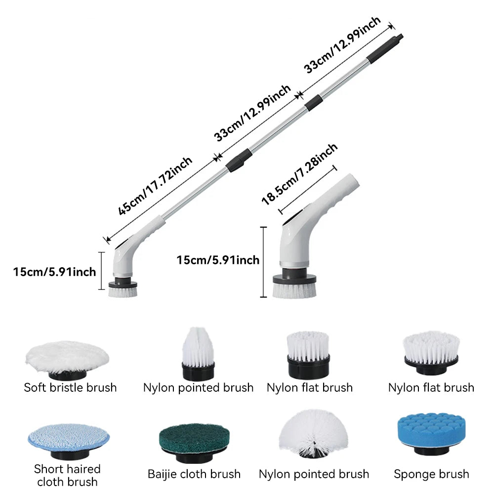 Electric Cleaning Brush – 9-in-1 Wireless Rotatable Scrubber