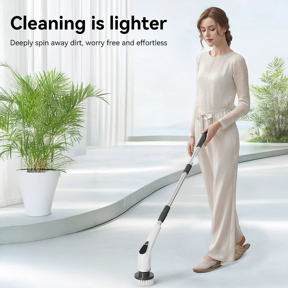 Electric Cleaning Brush – 9-in-1 Wireless Rotatable Scrubber