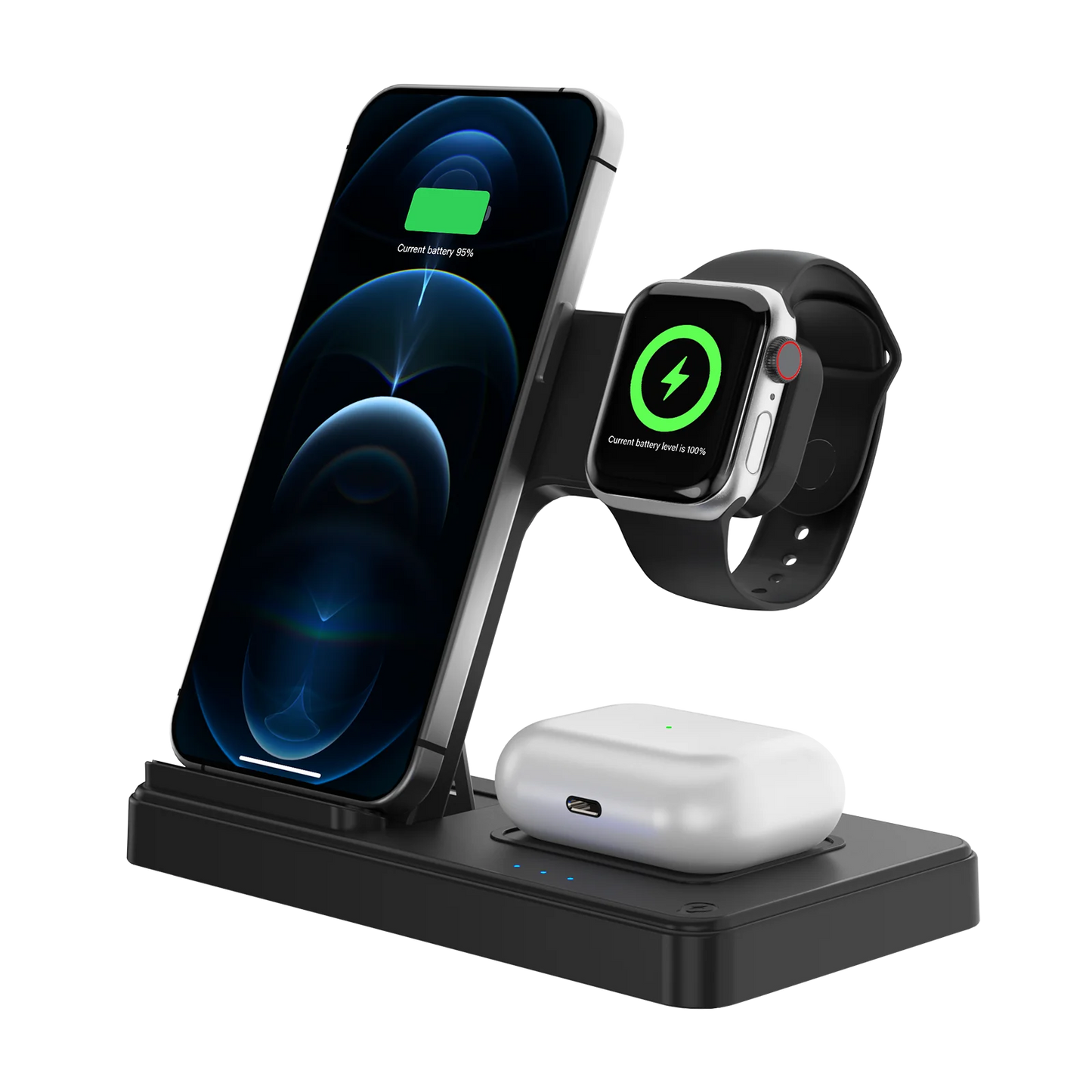 3‑in‑1 Magnetic Wireless Charging Station