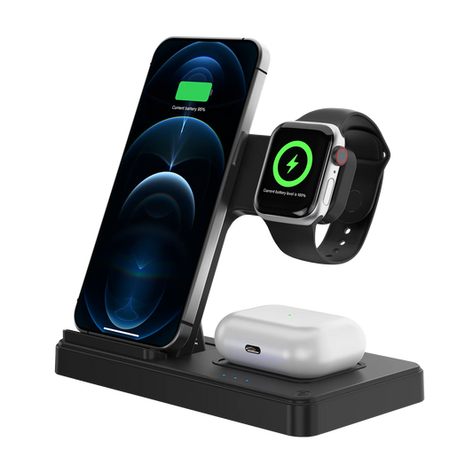 3‑in‑1 Magnetic Wireless Charging Station