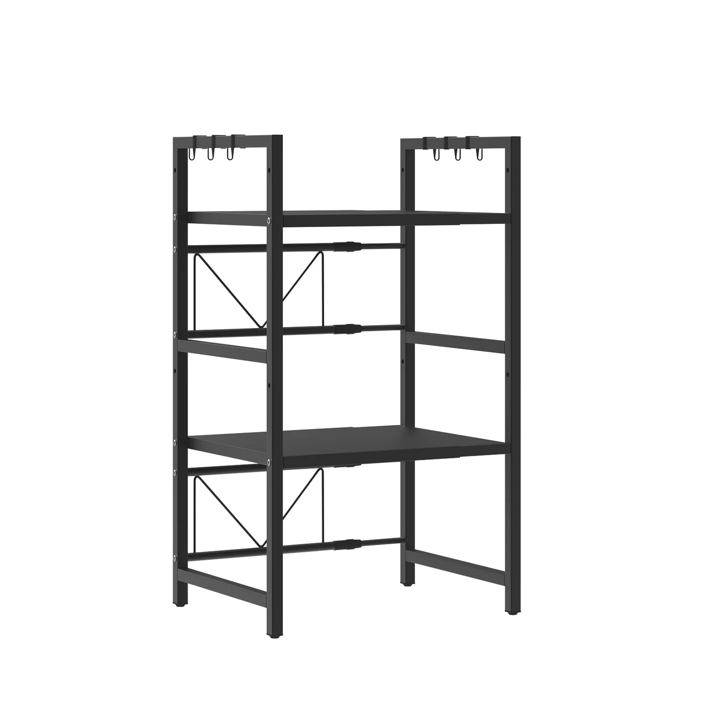 Extendable 3‑Tier Microwave Rack