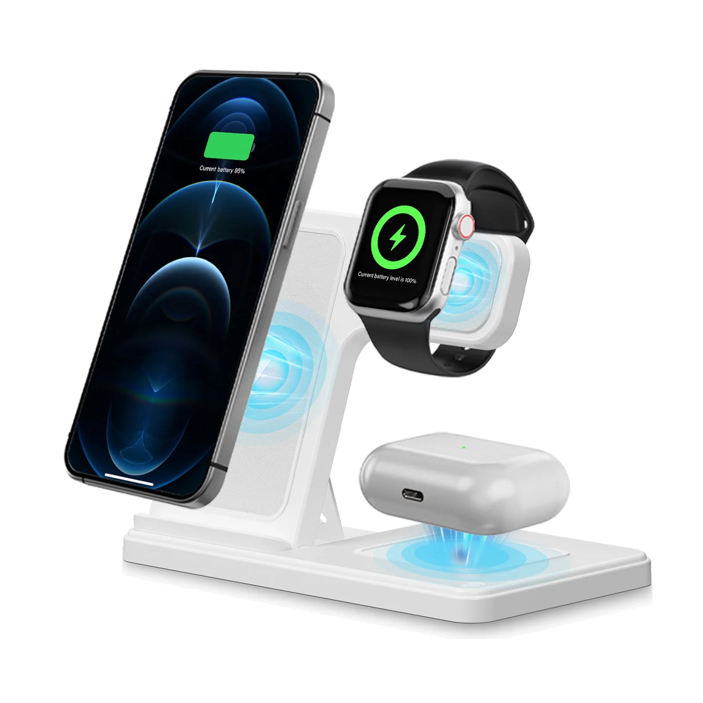 3‑in‑1 Magnetic Wireless Charging Station